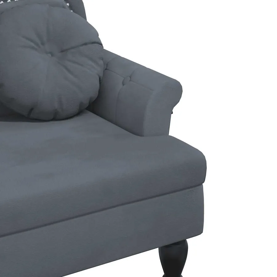 Banc avec coussins Gris foncé 120,5x65x75 cm Velours - 7