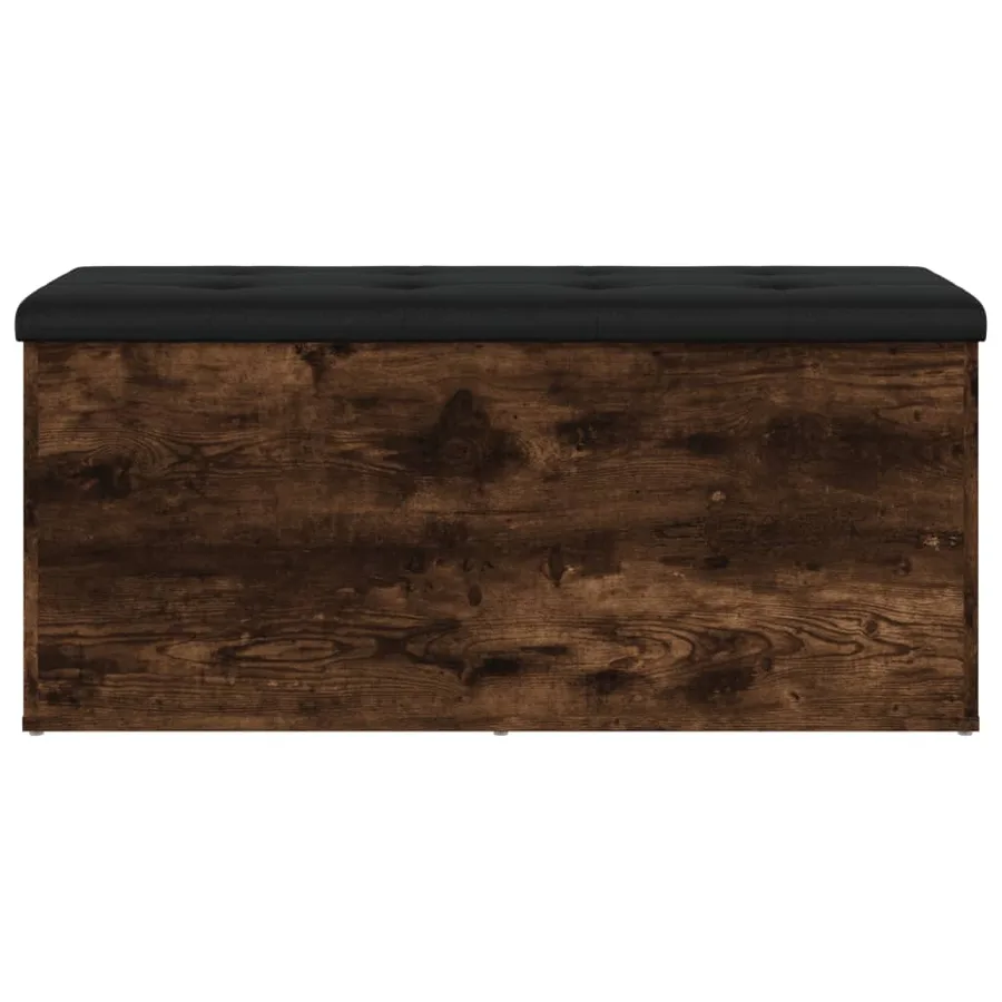 Banc de rangement chêne fumé 102x42x45 cm bois d'ingénierie - 5