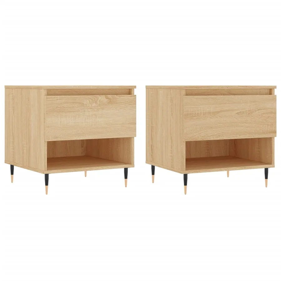 Tables basses 2 pcs chêne sonoma 50x46x50 cm bois d'ingénierie - 2