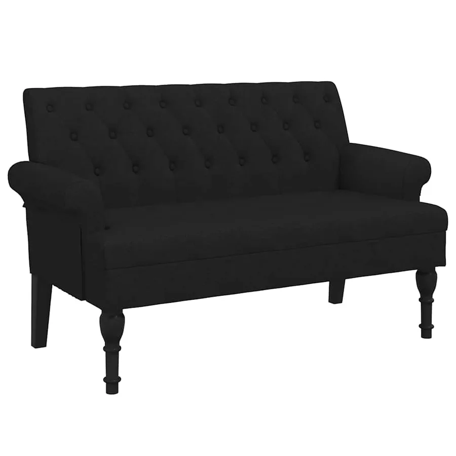 Banc avec dossier Noir 120x62x75,5 cm Tissu - 2