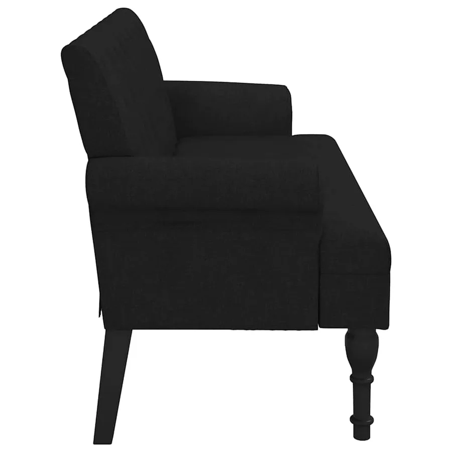 Banc avec dossier Noir 120x62x75,5 cm Tissu - 5