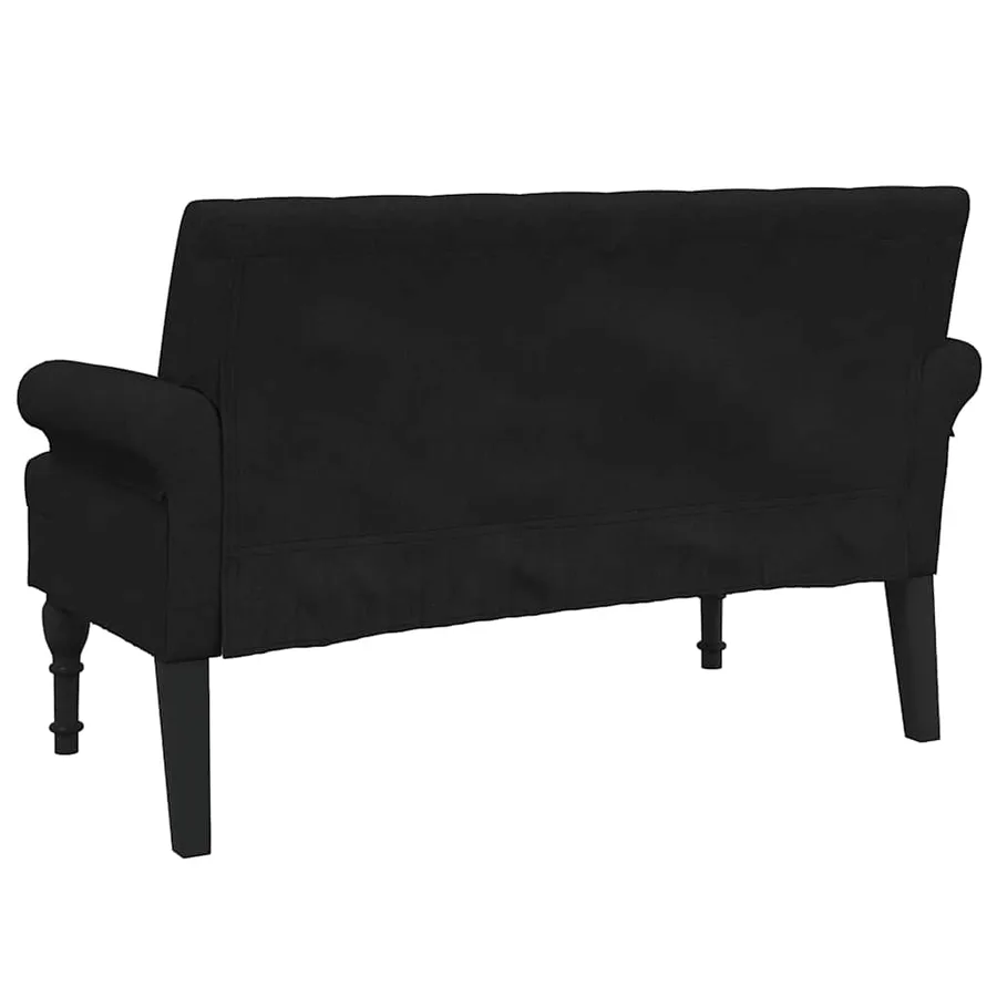 Banc avec dossier Noir 120x62x75,5 cm Tissu - 6