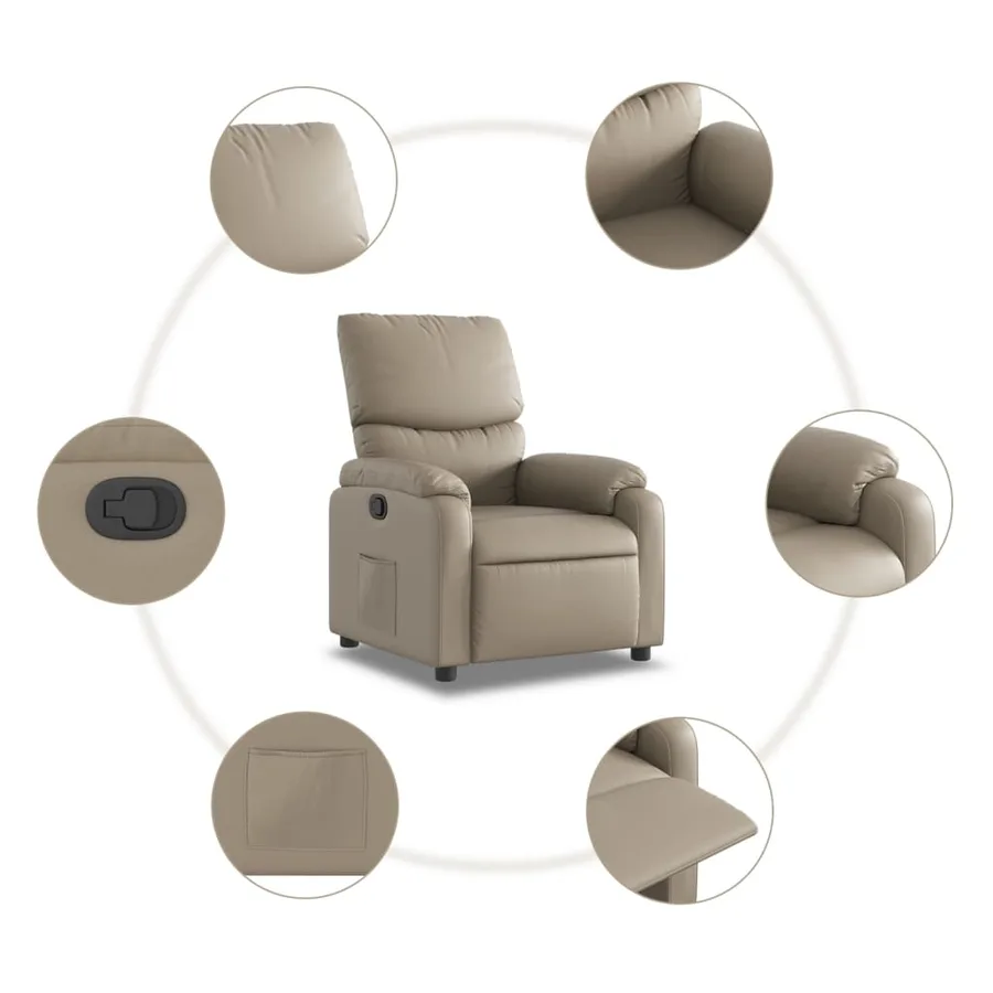 Fauteuil inclinable Cappuccino Similicuir - 7