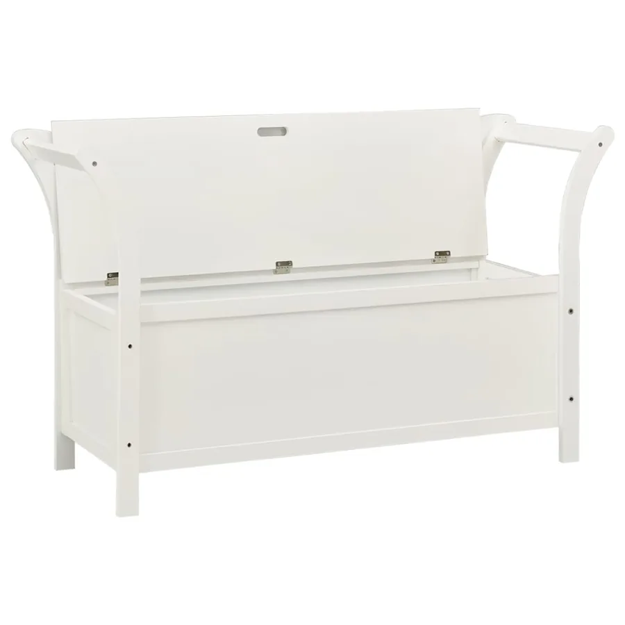 Banc Blanc 107x45x75,5 cm Bois de sapin solide - 4