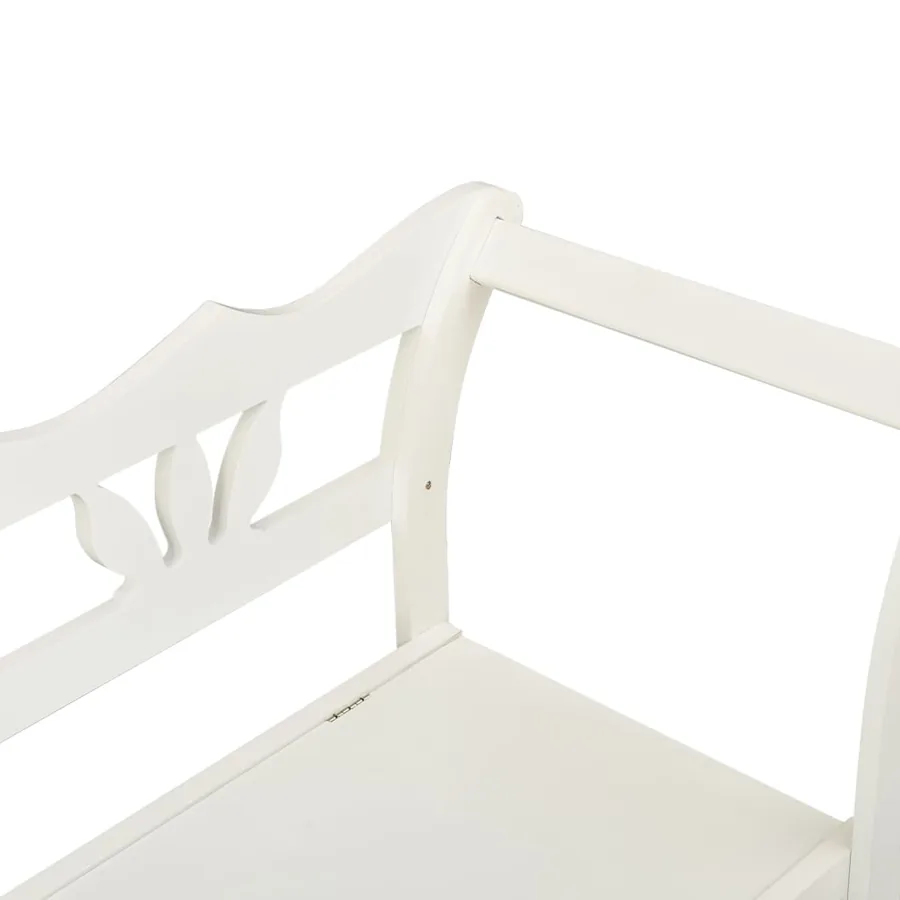 Banc Blanc 107x45x75,5 cm Bois de sapin solide - 6