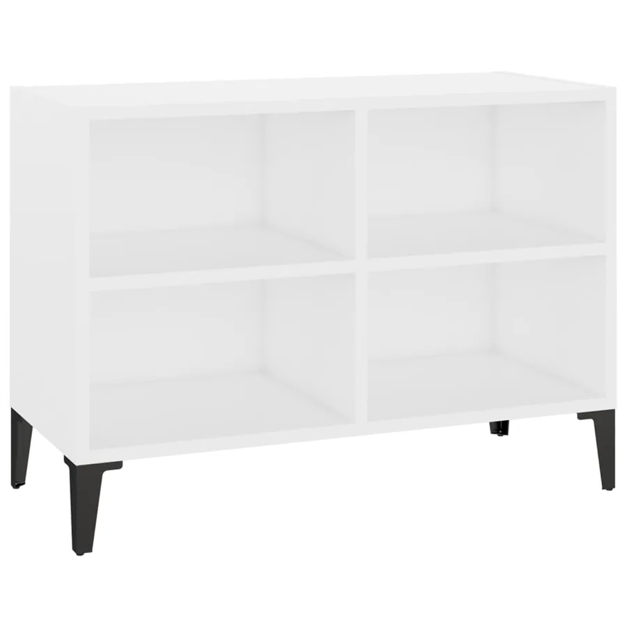 Meuble TV avec pieds en métal Blanc 69,5x30x50 cm - 2