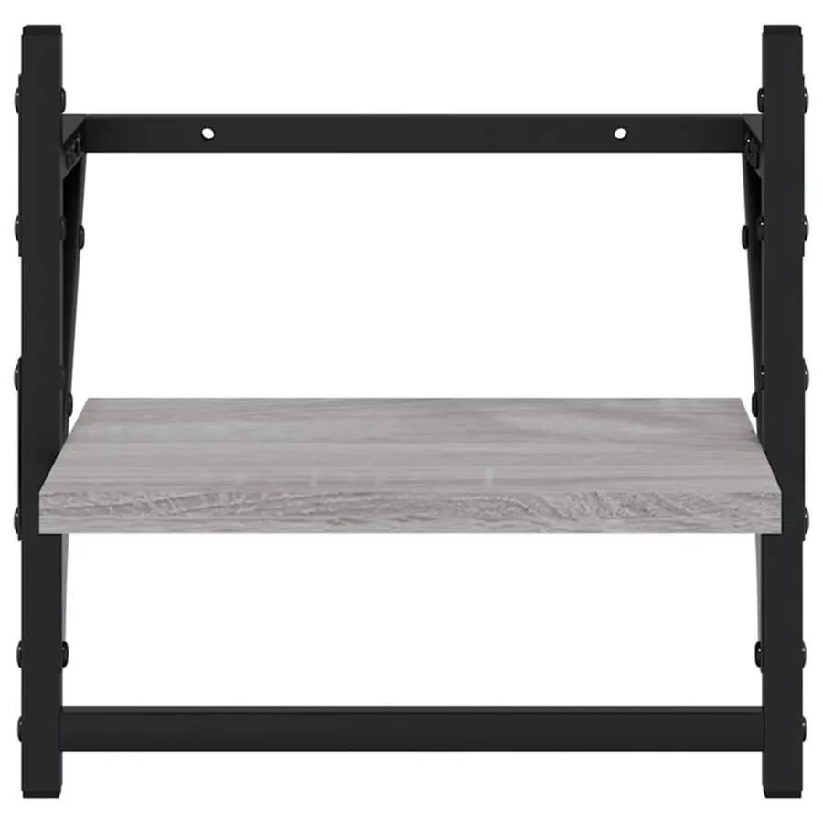 Ensemble d'étagères murales avec barres 4 pcs sonoma gris - 10
