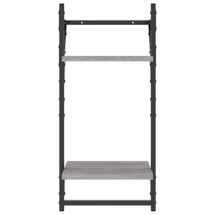 Ensemble d'étagères murales avec barres 4 pcs sonoma gris - 8