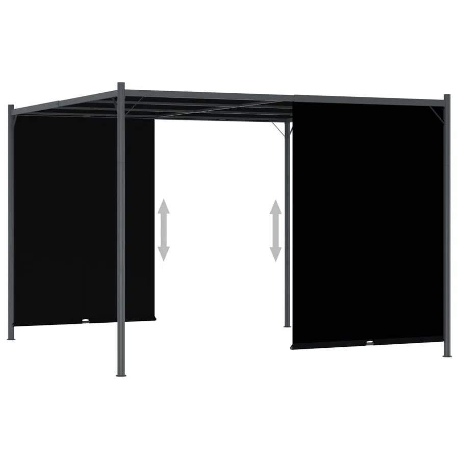Pergola de jardin avec toit rétractable 3x3 m Anthracite - 3