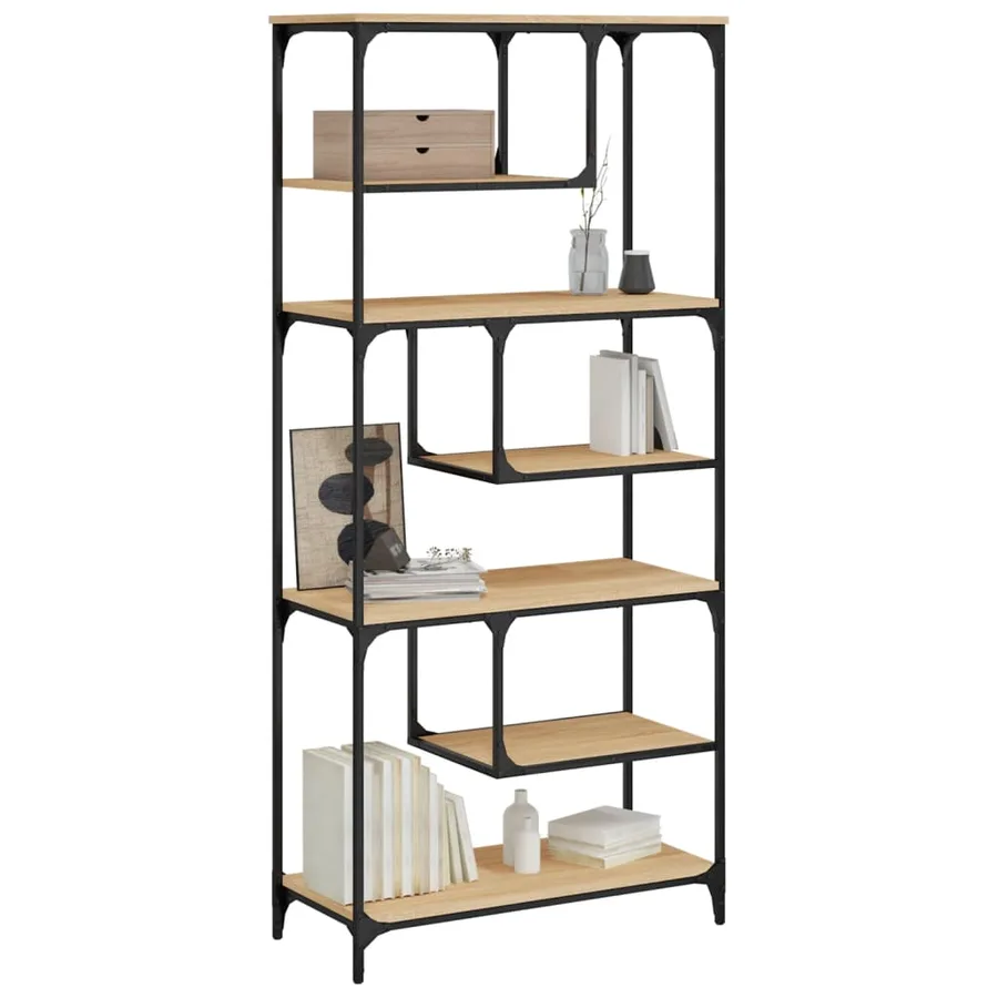 Bibliothèque chêne sonoma 81x36x176 cm bois d'ingénierie - 3