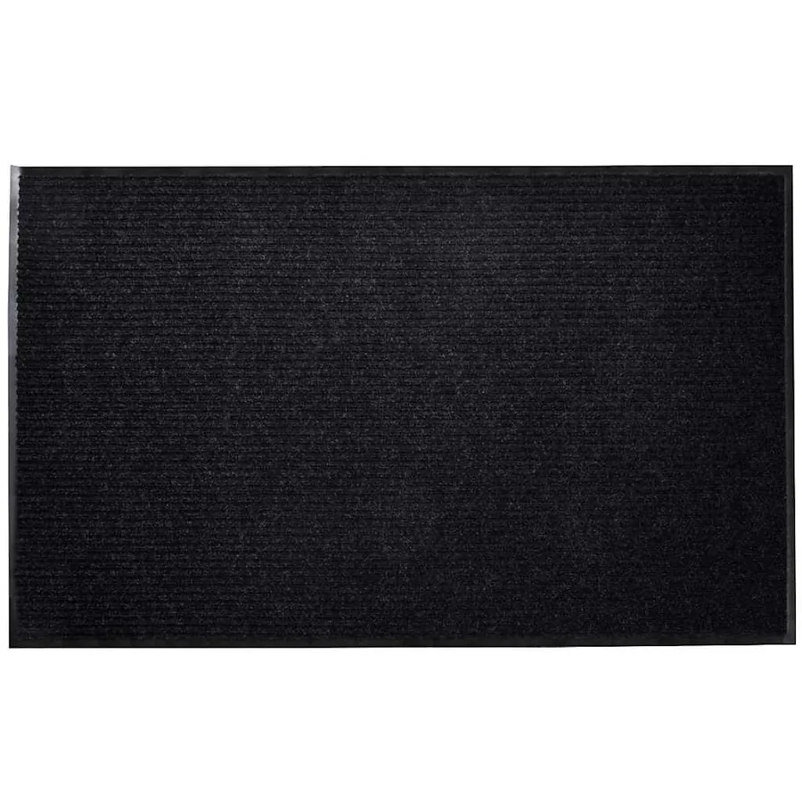 Tapis d'entrée noir 90 x 150 cm PVC