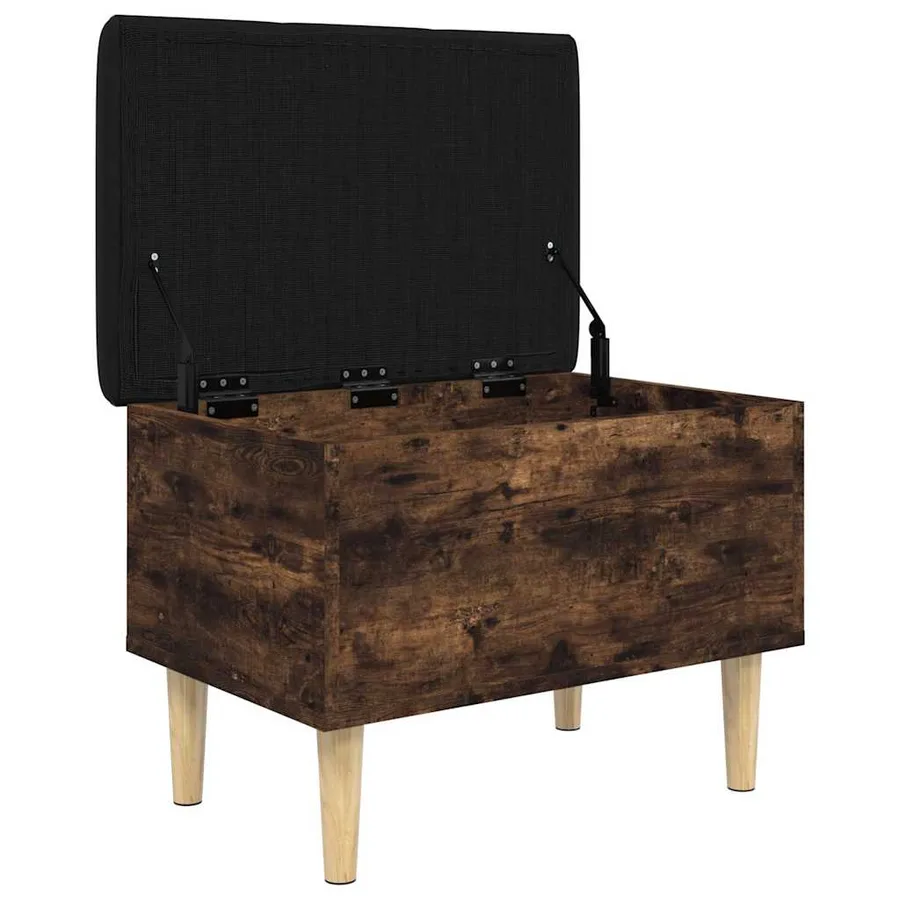 Banc de rangement chêne fumé 62x42x46 cm bois d'ingénierie - 4