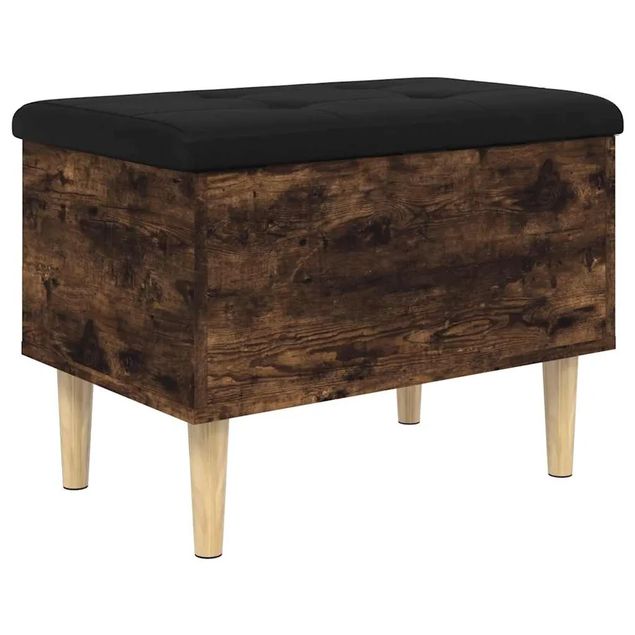 Banc de rangement chêne fumé 62x42x46 cm bois d'ingénierie - 7