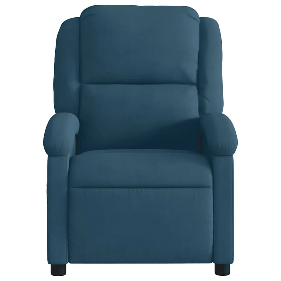 Fauteuil inclinable bleu velours - 3