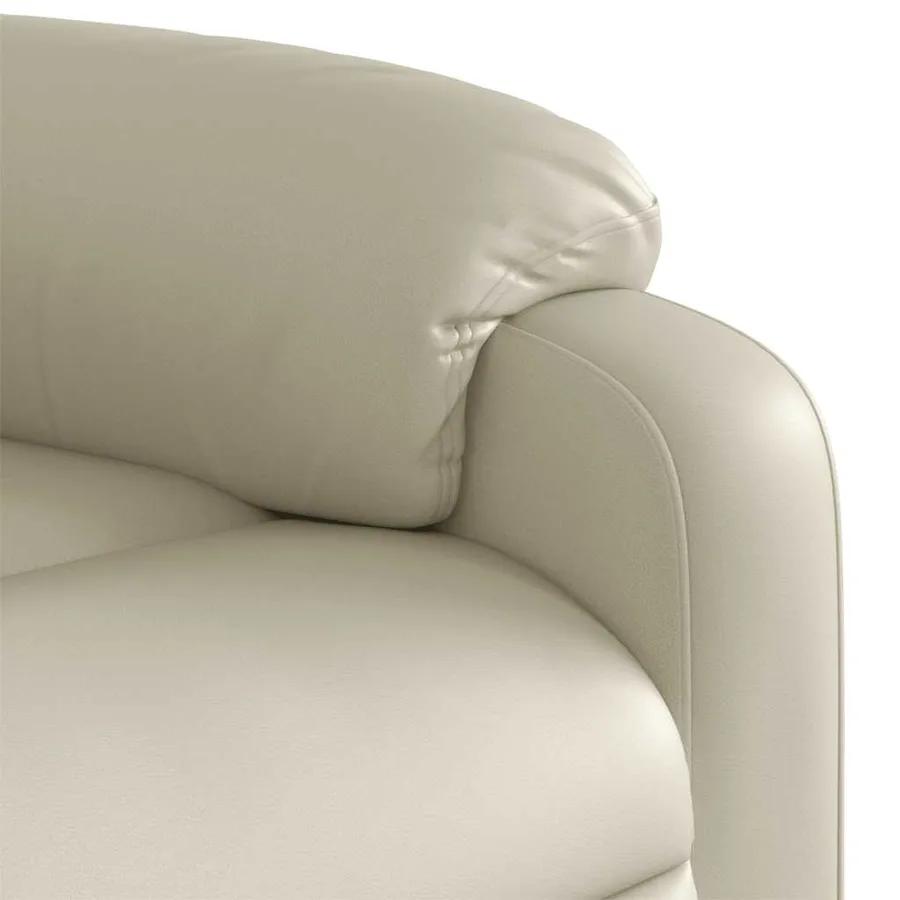 Fauteuil de massage inclinable crème similicuir - 9
