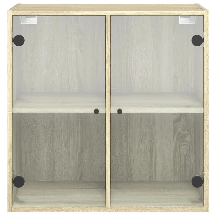 Armoire murale avec portes en verre chêne sonoma 68x37x68,5 cm - 6