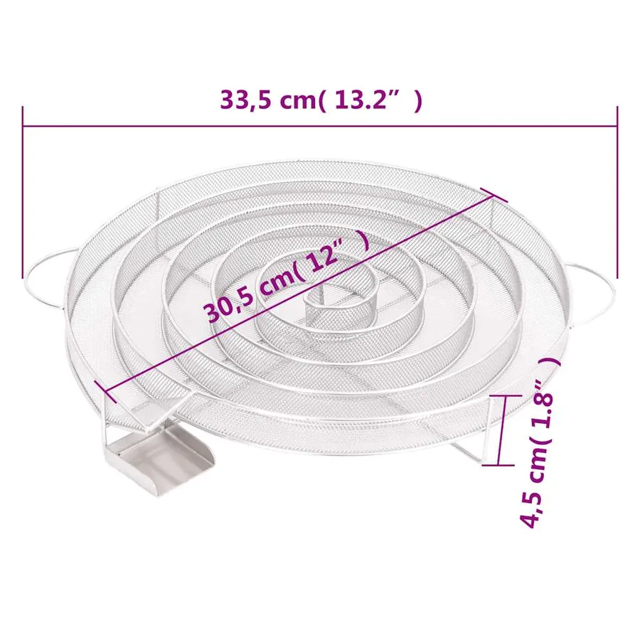 Générateur de fumée froide rond 33,5 cm acier inoxydable - 7