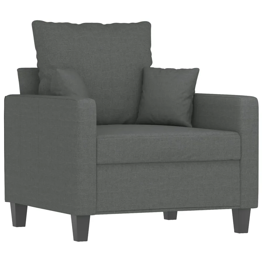 Fauteuil avec repose-pied Gris foncé 60 cm Tissu - 4