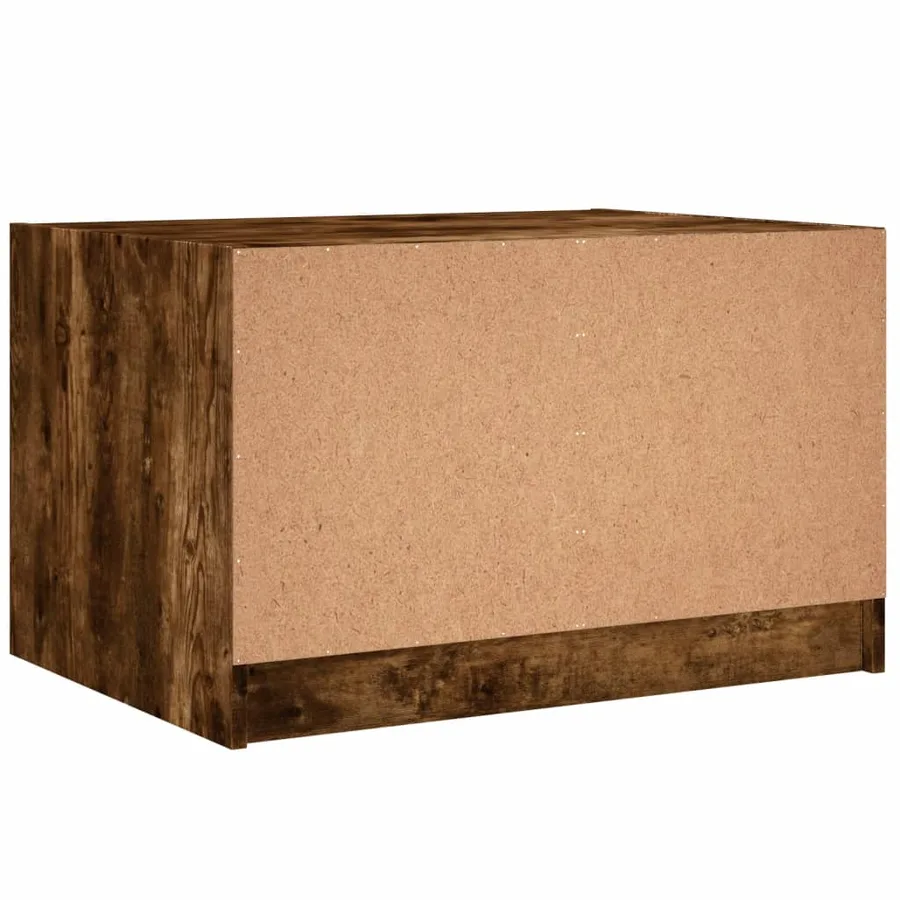 Table basse avec portes en verre chêne fumé 68x50x42 cm - 8