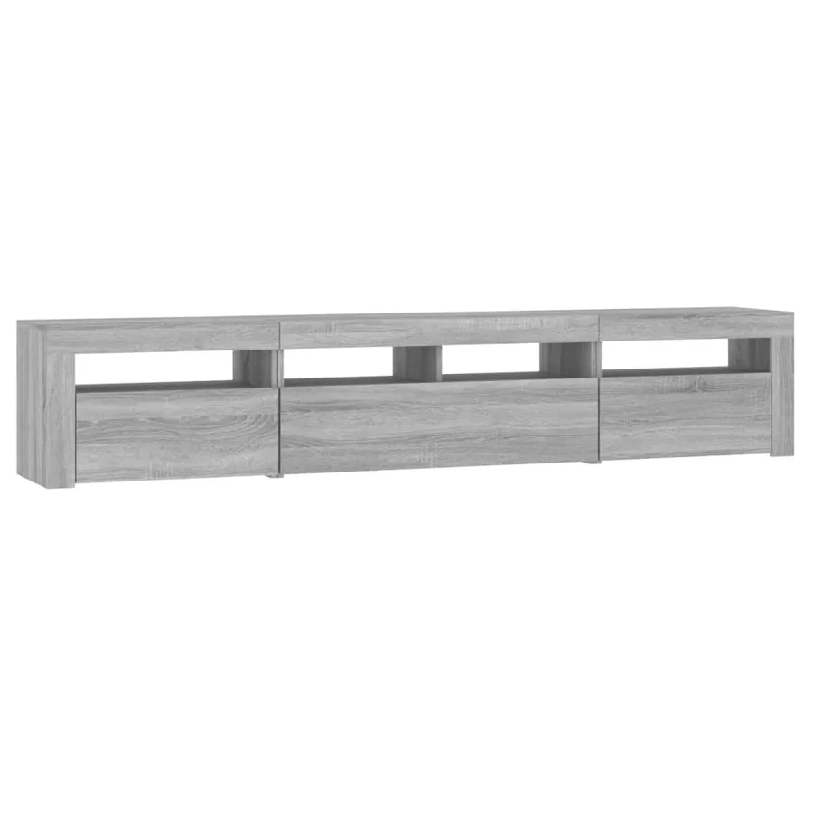 Meuble TV avec lumières LED Sonoma gris 210x35x40 cm - 6