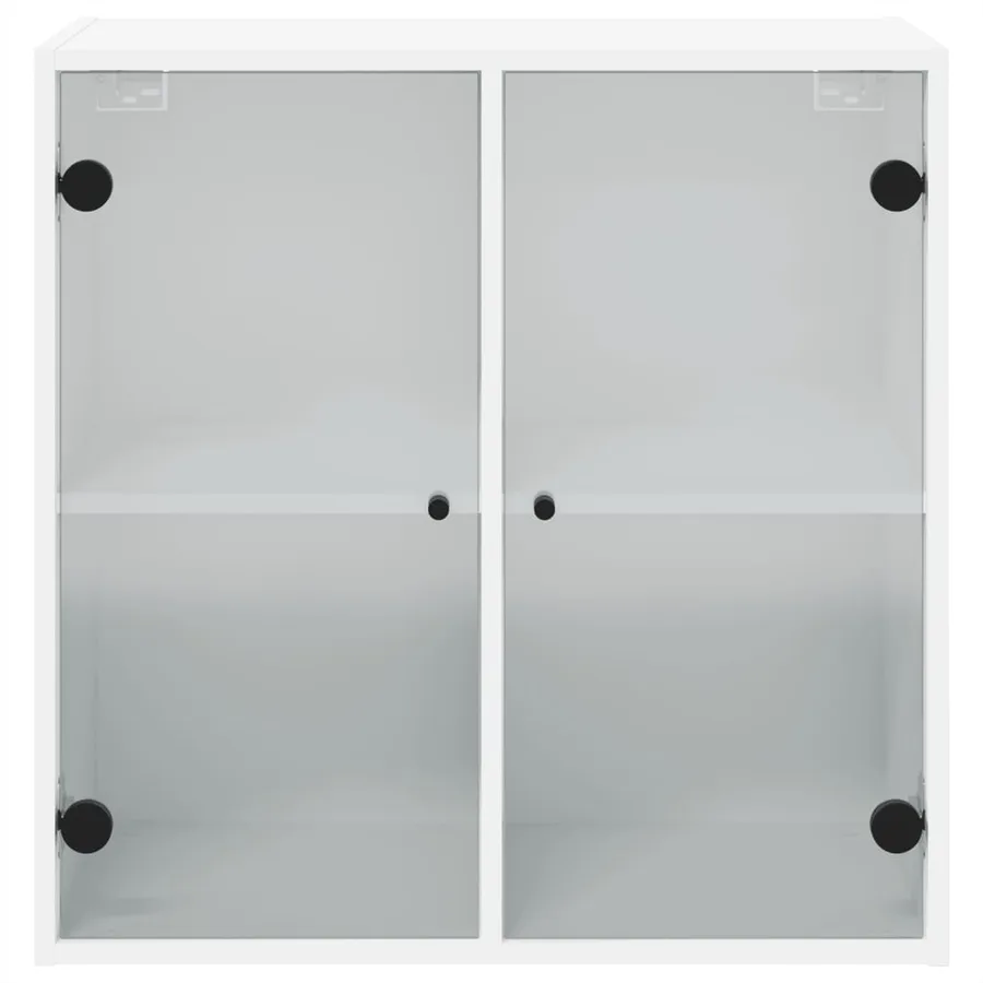 Armoire murale avec portes en verre blanc 68x37x68,5 cm - 6