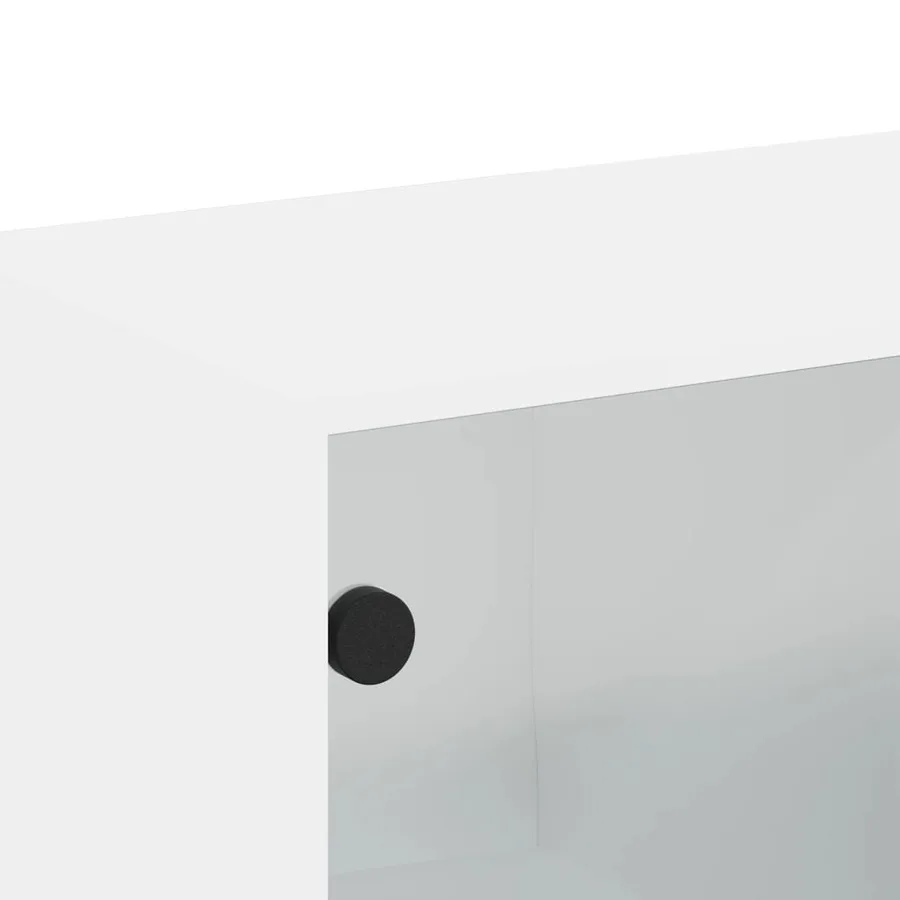 Armoire murale avec portes en verre blanc 68x37x68,5 cm - 9