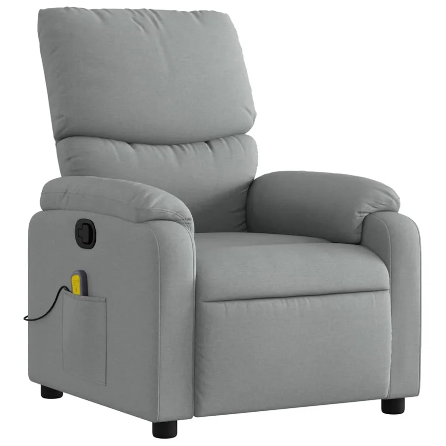 Fauteuil de massage inclinable gris clair tissu - 3