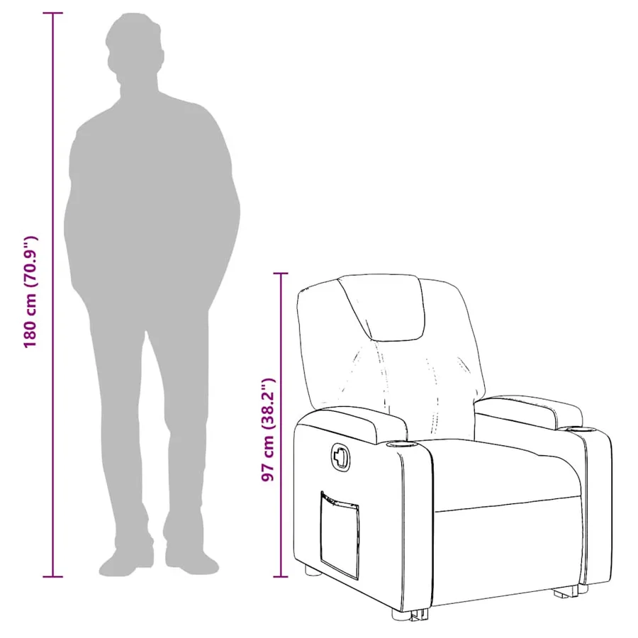 Fauteuil inclinable en similicuir noir - 13