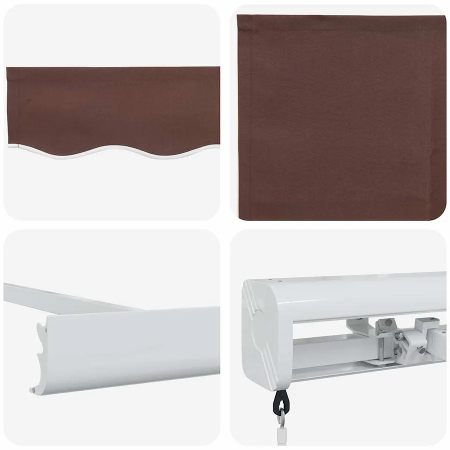 Auvent manuel rétractable marron 500x300 cm - 9