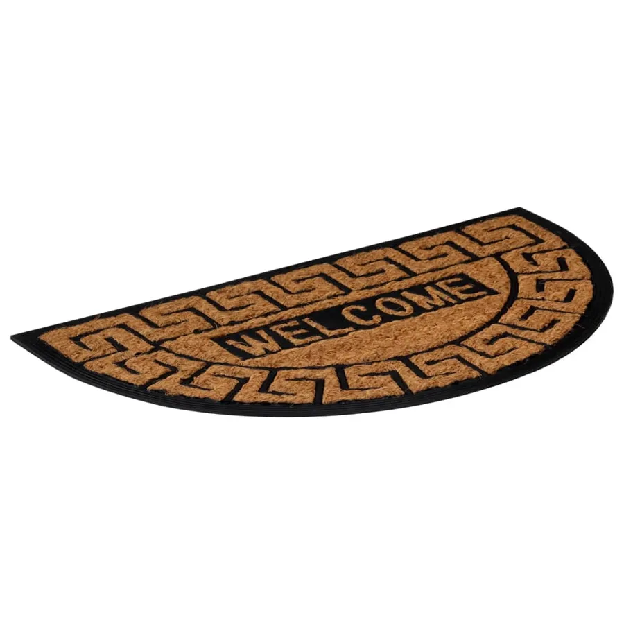 Tapis de porte demi-rond 45x75 cm caoutchouc et fibre de coco - 2