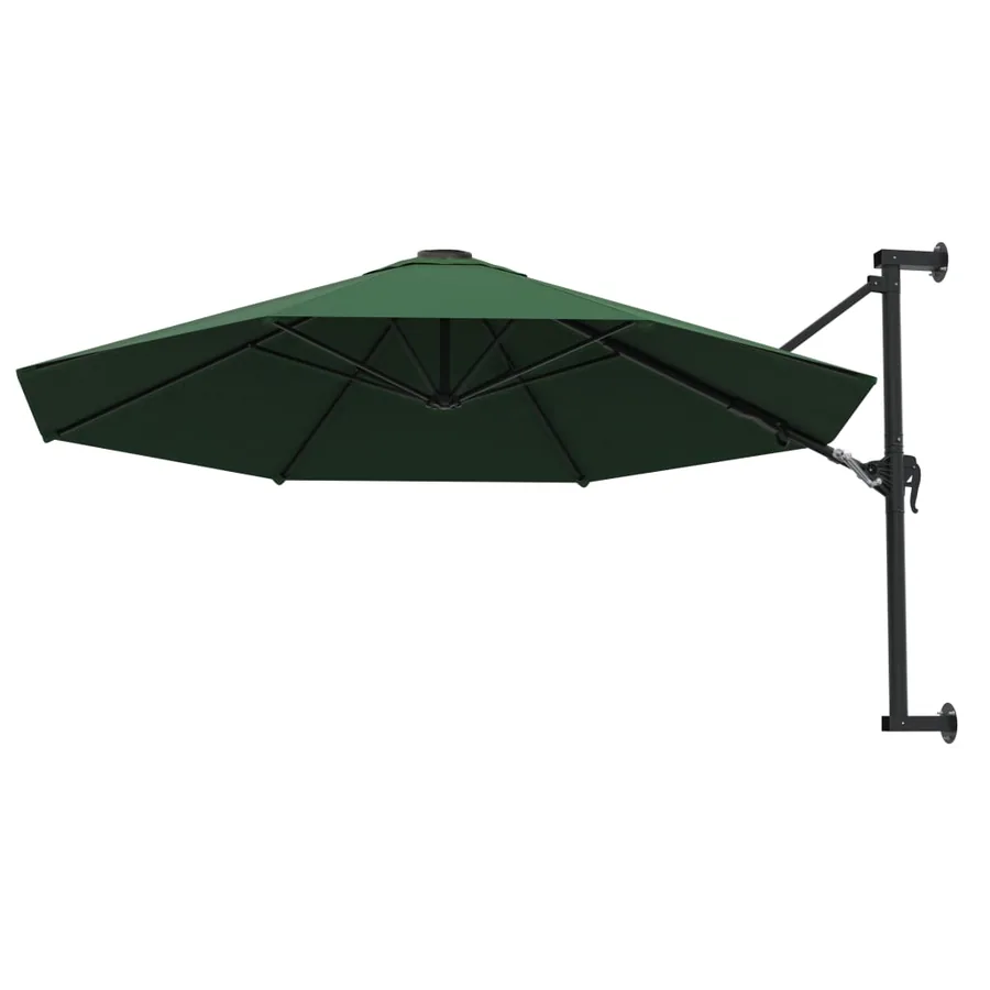 Parasol mural avec mât métallique 300 cm Vert - 3