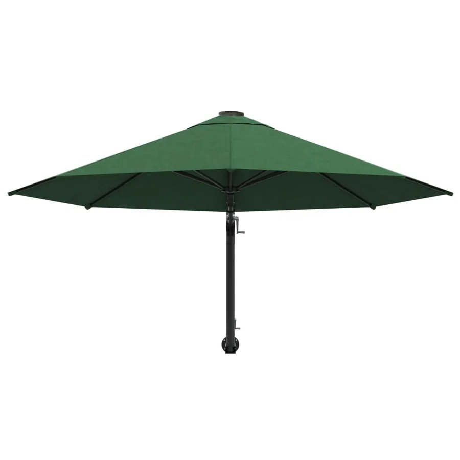 Parasol mural avec mât métallique 300 cm Vert - 4