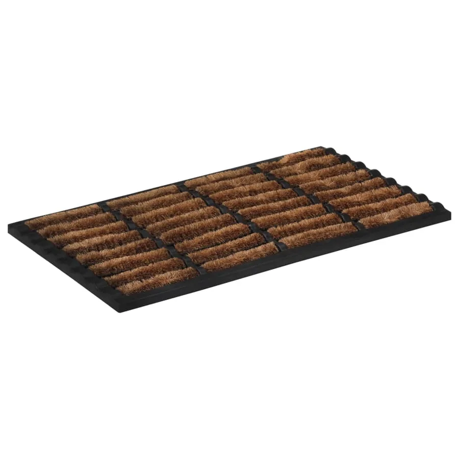 Paillasson rectangulaire 45x75 cm caoutchouc et fibre de coco - 2