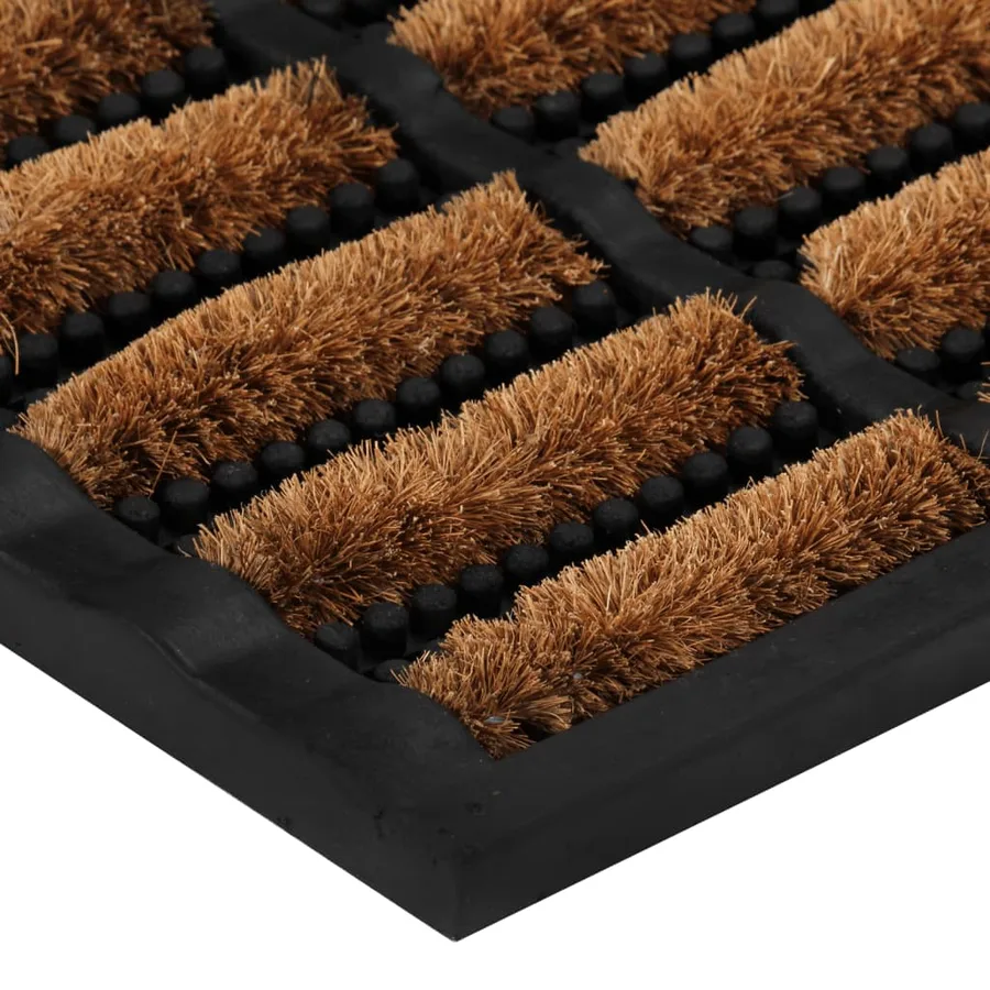 Paillasson rectangulaire 45x75 cm caoutchouc et fibre de coco - 4