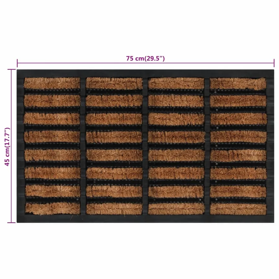 Paillasson rectangulaire 45x75 cm caoutchouc et fibre de coco - 6