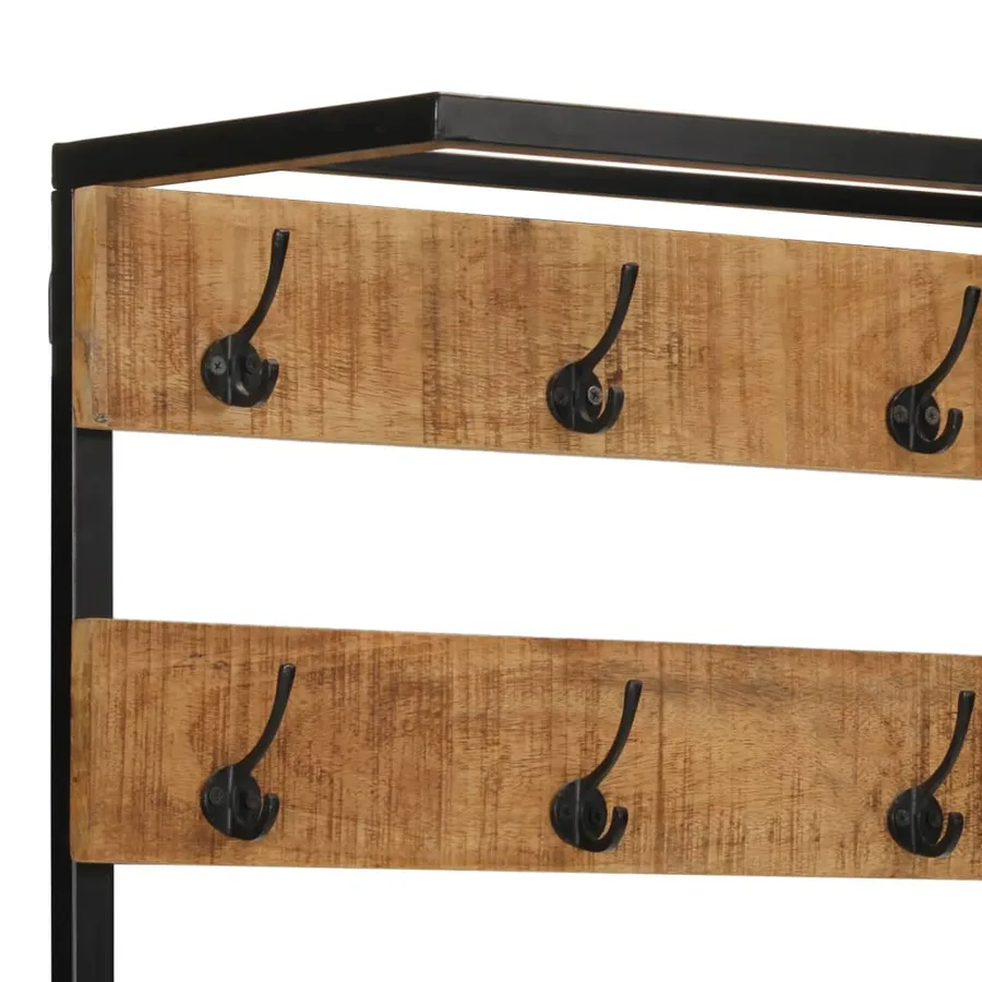 Porte-manteau et rangement des chaussures bois de manguier fer - 5