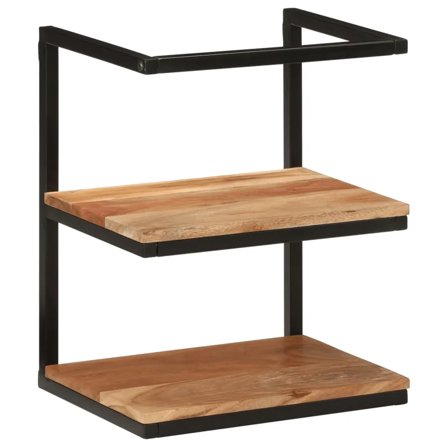 Étagère murale 40x30x50 cm bois massif d'acacia et fer - 10