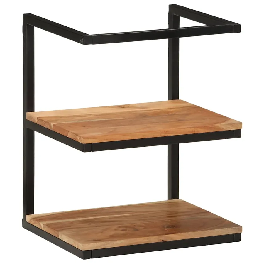 Étagère murale 40x30x50 cm bois massif d'acacia et fer - 11