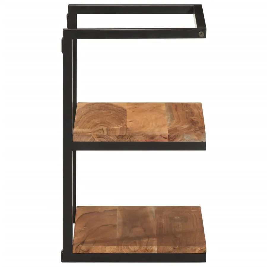 Étagère murale 40x30x50 cm bois massif d'acacia et fer - 3