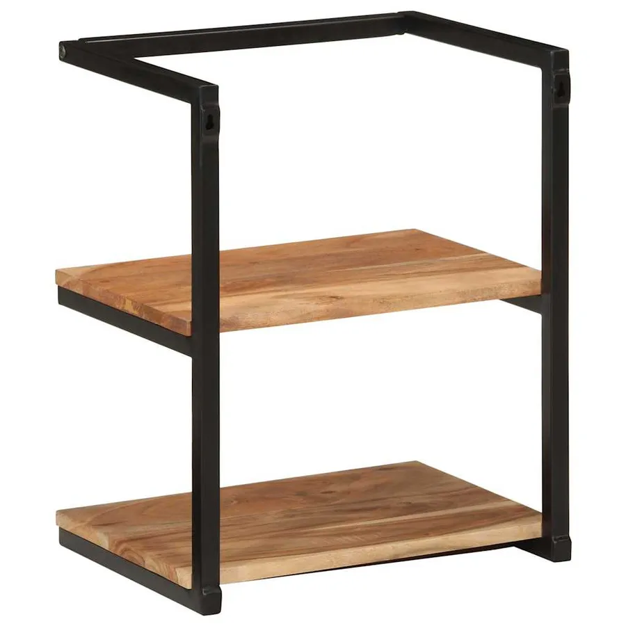 Étagère murale 40x30x50 cm bois massif d'acacia et fer - 4