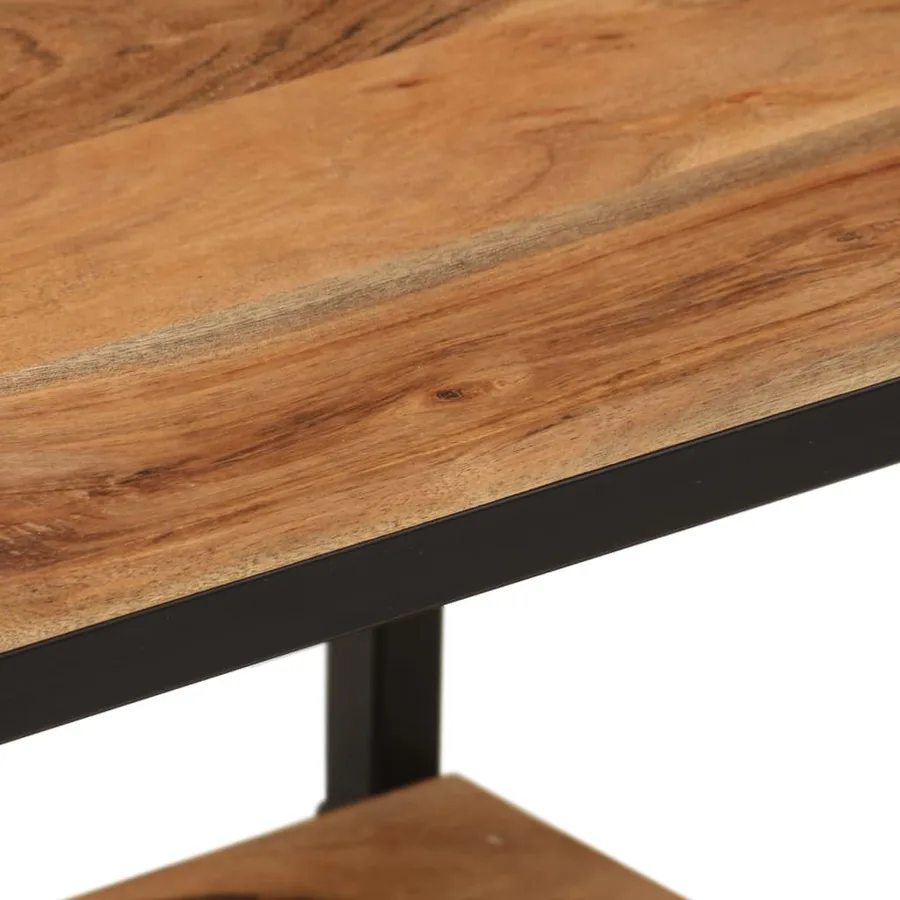 Étagère murale 40x30x50 cm bois massif d'acacia et fer - 6