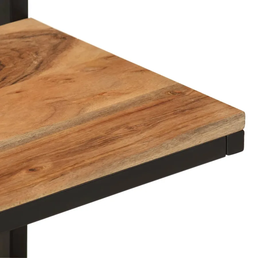 Étagère murale 40x30x50 cm bois massif d'acacia et fer - 7