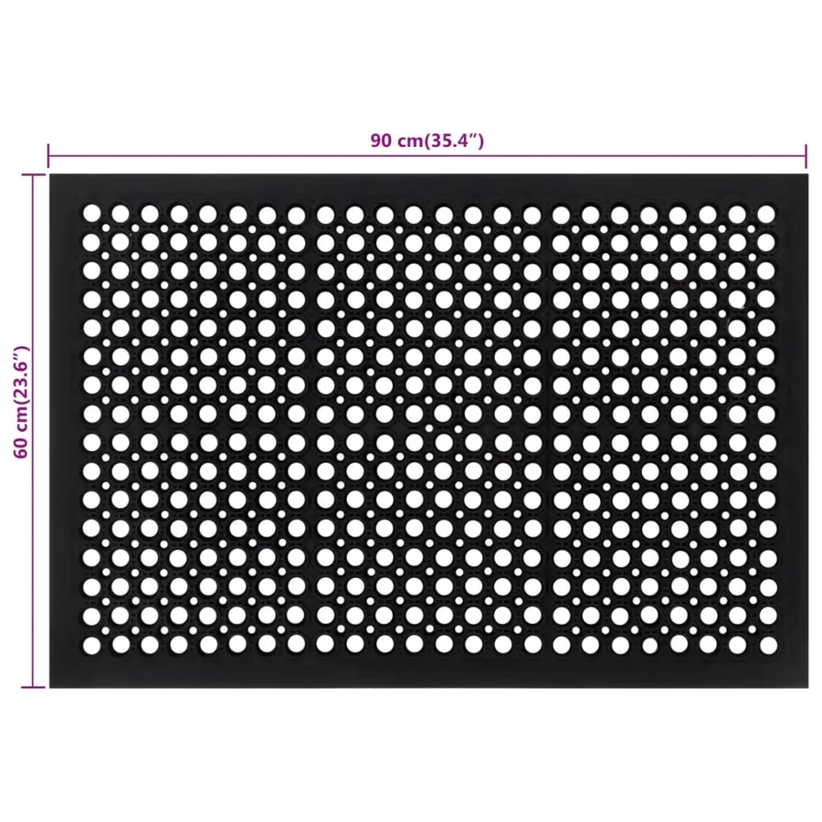 Paillasson rectangulaire 60x90 cm caoutchouc - 6