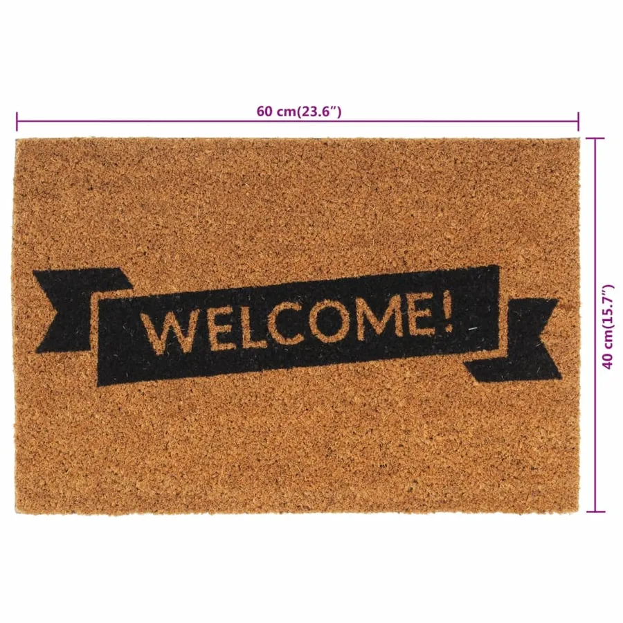 Tapis de porte naturel 40x60 cm fibre de coco touffeté - 6
