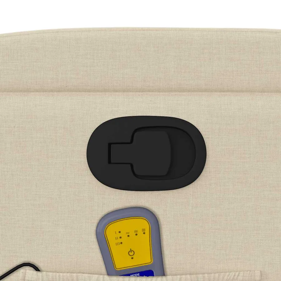 Fauteuil inclinable de massage crème tissu - 10