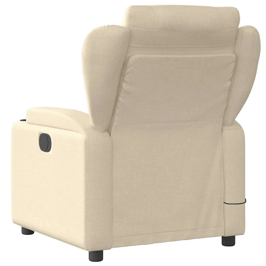 Fauteuil inclinable de massage crème tissu - 4