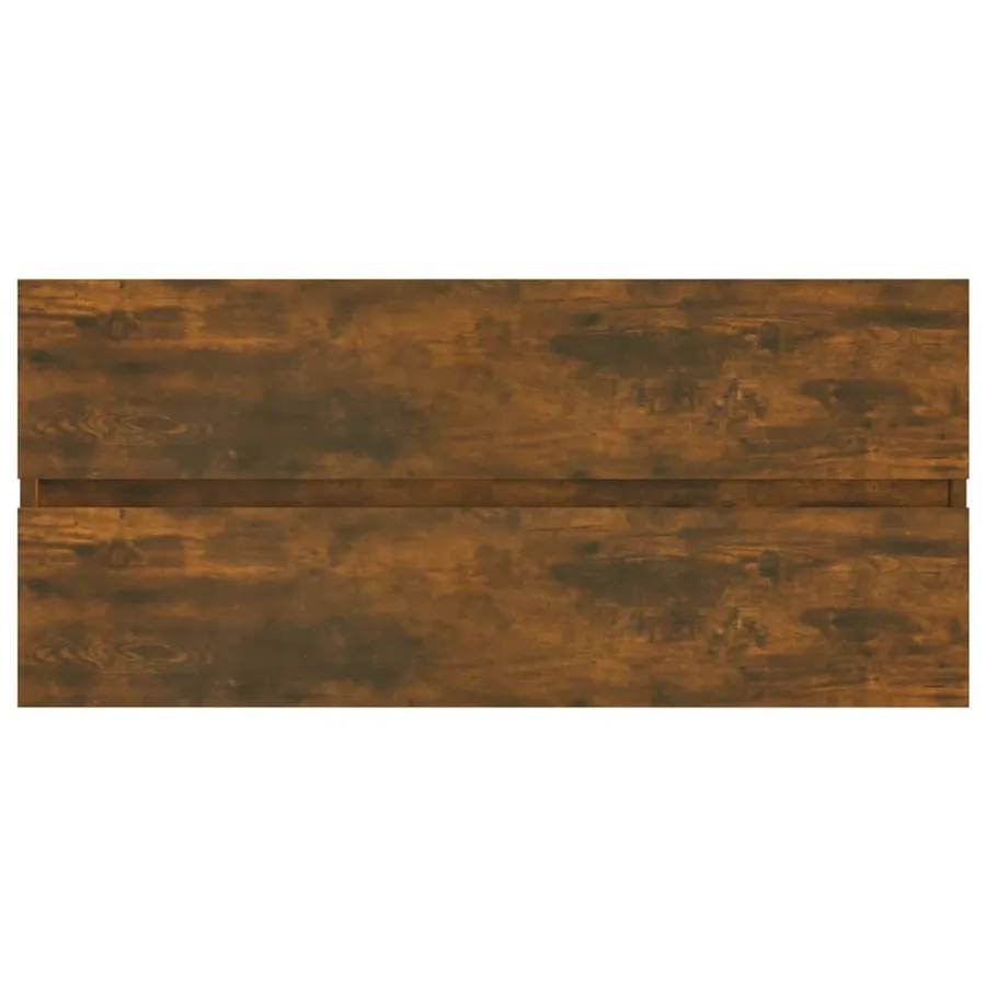 Armoire de lavabo Chêne fumé 100x38,5x45 cm Bois d'ingénierie - 3