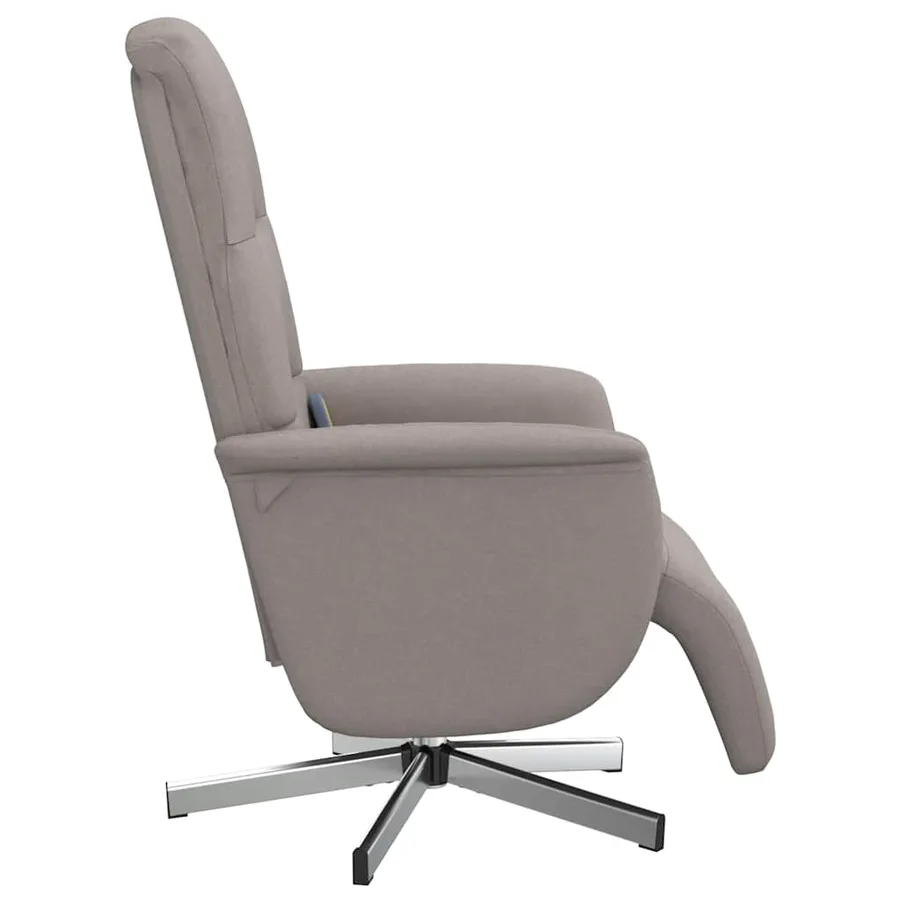Fauteuil inclinable de massage avec repose-pieds taupe tissu - 5