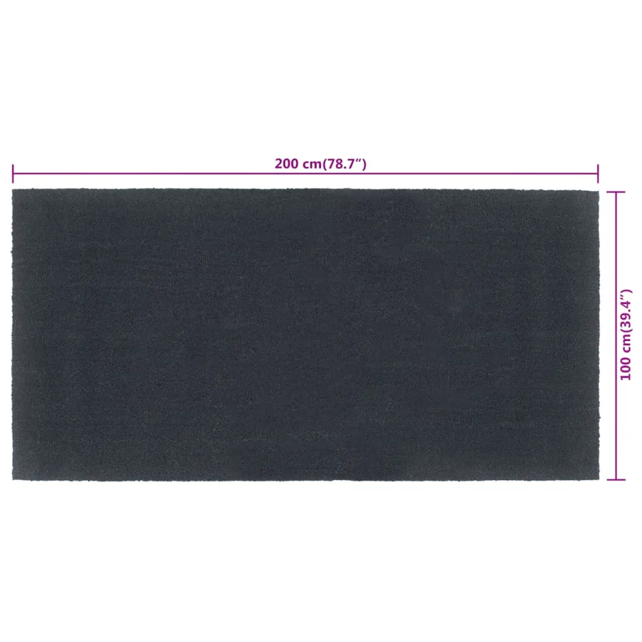 Tapis de porte gris foncé 100x200 cm fibre de coco touffeté - 7