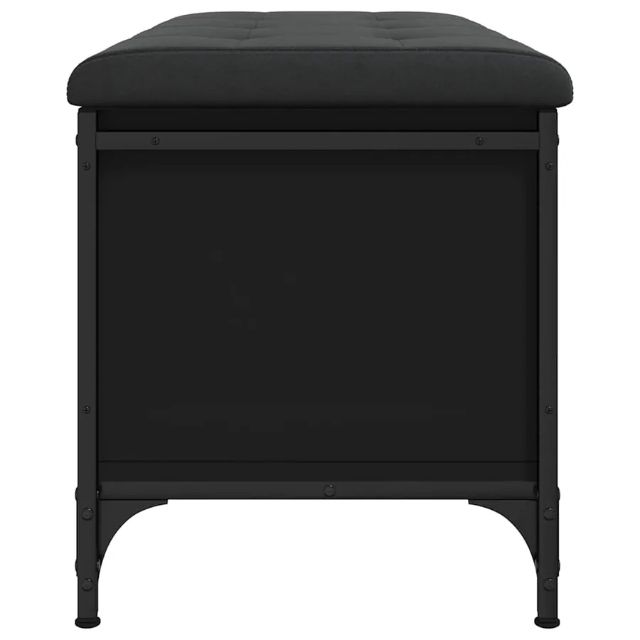 Banc de rangement noir 82x42x45 cm bois d'ingénierie - 6
